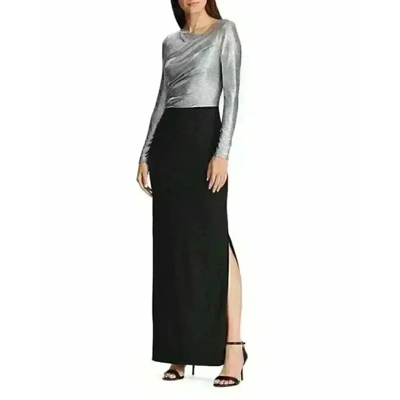 Lauren Ralph Lauren Dresses & Skirts - Lauren Ralph Lauren Women’s 4 Metallic Layered Long Sleeve Gown • Reg Price $210